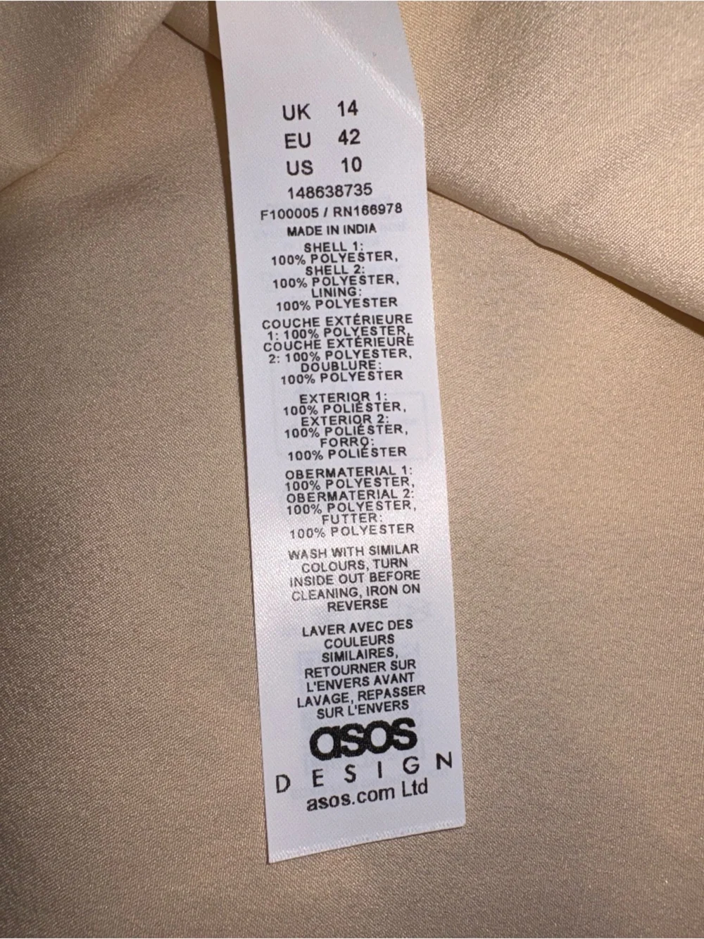 ASOS Satin Slip Maxi Dress Cream Ivory Cami Formal Gown Size 10 NWT - Picture 9 of 12